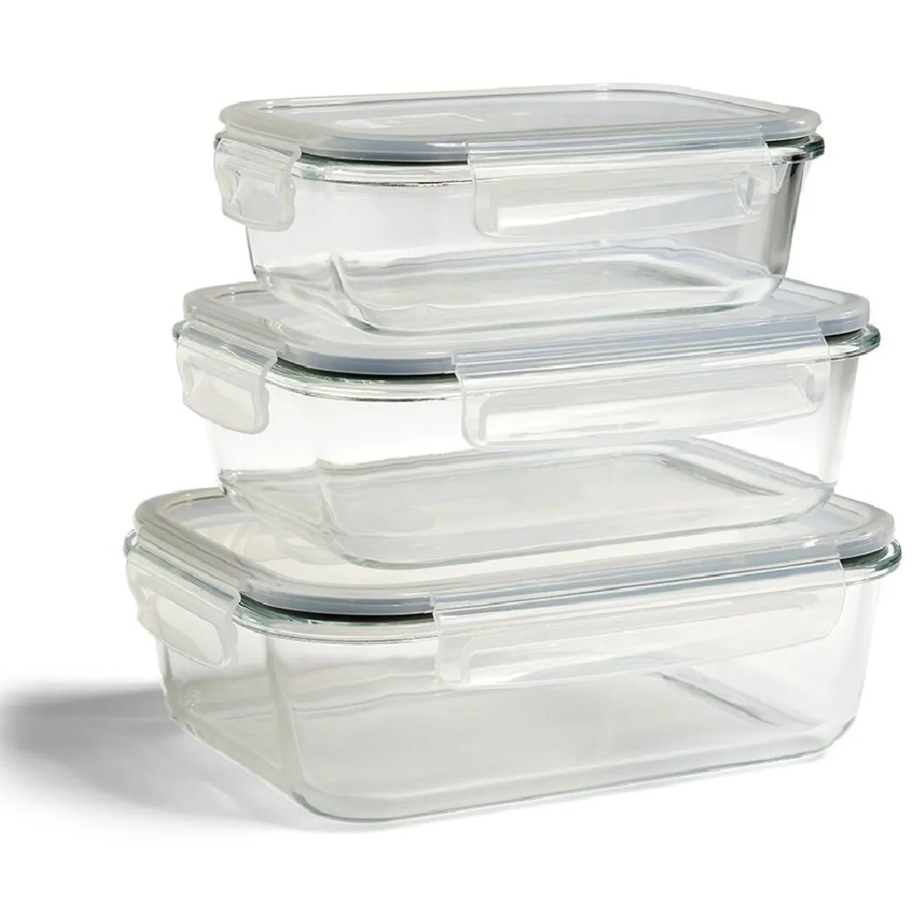 Gifi Boîte alimentaire en verre avec couvercle en plastique à clips 1,5L