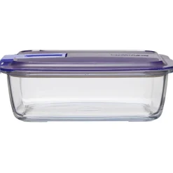 Gifi Boîte alimentaire Luminarc Easy Box verre transparent et bleu 122 cl