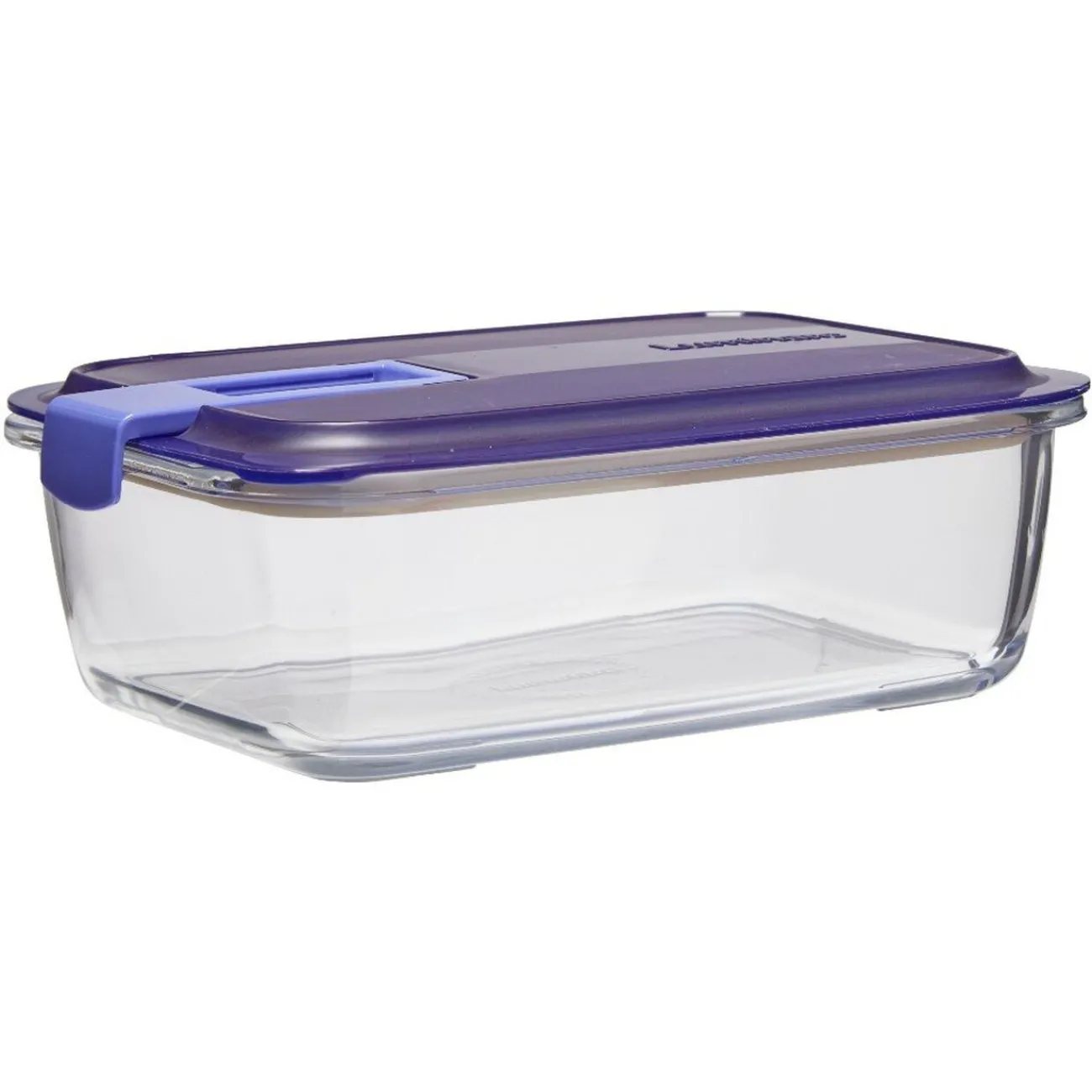 Gifi Boîte alimentaire Luminarc Easy Box verre transparent et bleu 122 cl