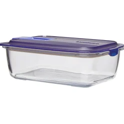 Gifi Boîte alimentaire Luminarc Easy Box verre transparent et bleu 122 cl