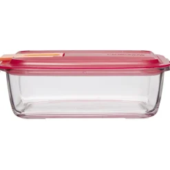 Gifi Boîte alimentaire Luminarc verre Esay Box transparent et rouge 122 cl