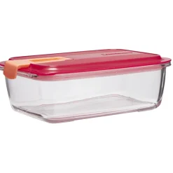Gifi Boîte alimentaire Luminarc verre Esay Box transparent et rouge 122 cl
