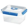 Gifi Boîte alimentaire rectangulaire transparente bleu et blanc 1,5L