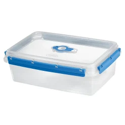 Gifi Boîte alimentaire rectangulaire transparente bleu et blanc 3L