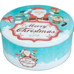 Gifi Boîte alimentaire ronde métal thème Noël inscription Merry Christmas