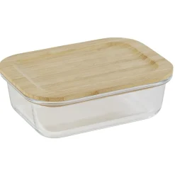 Gifi Boîte alimentaire verre avec couvercle bambou