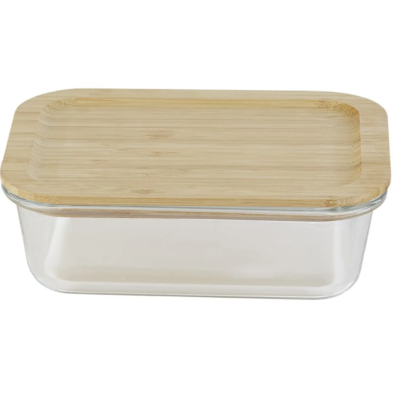 Gifi Boîte alimentaire verre avec couvercle bambou 1 000 ml