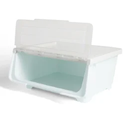 Gifi Rangement|Boîte avec couvercle 29L bleu 43xH21x37cm