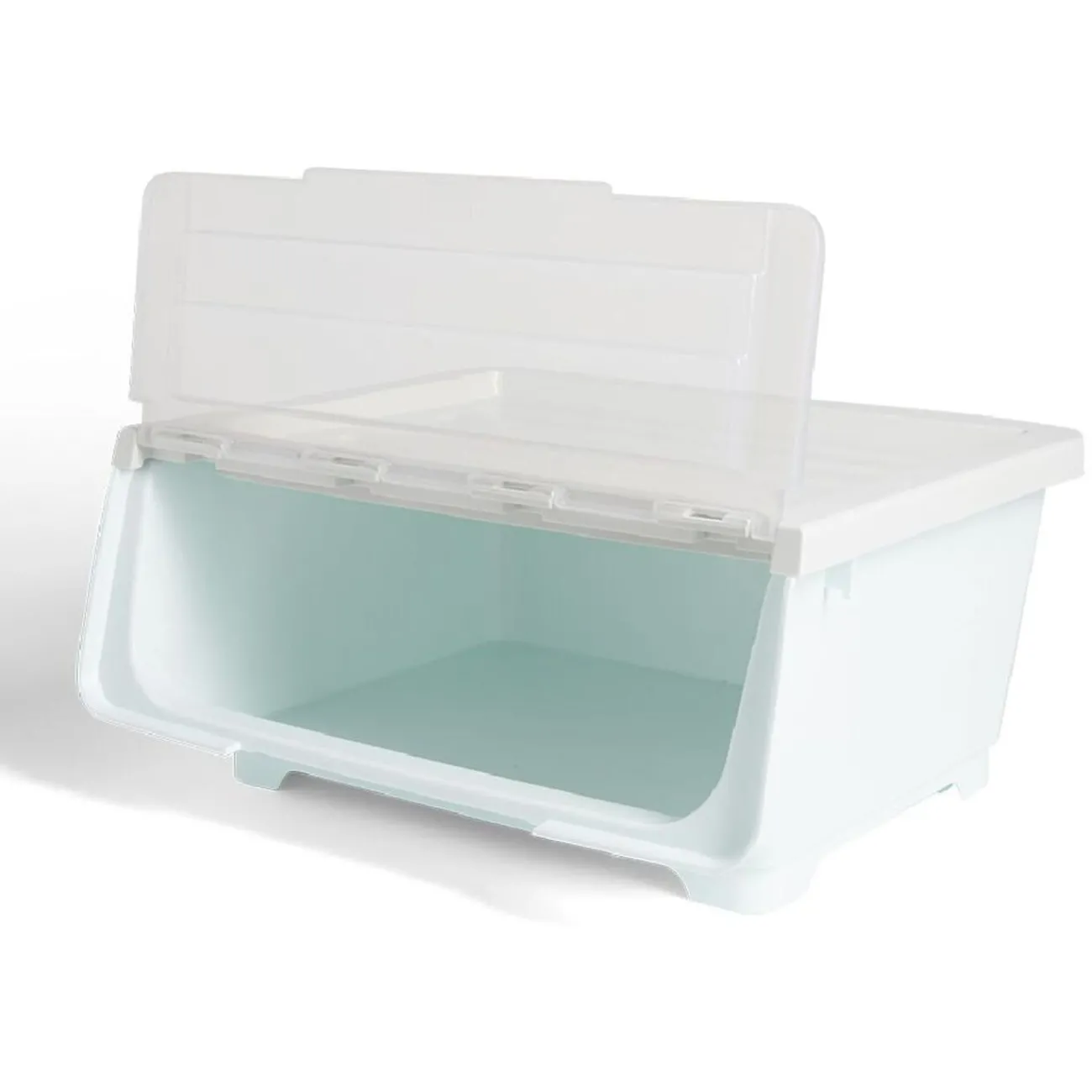 Gifi Rangement|Boîte avec couvercle 29L bleu 43xH21x37cm