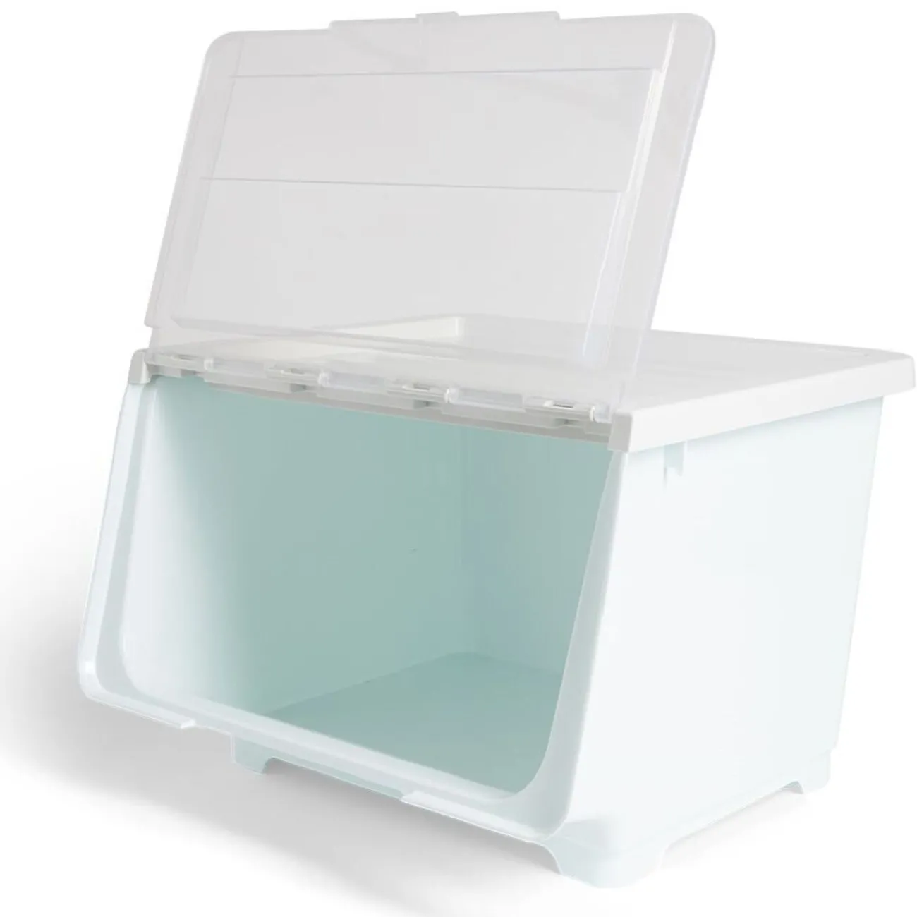 Gifi Rangement|Boîte avec couvercle 45L bleu 43xH30,5x39cm