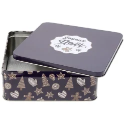 Gifi Boîte carrée en métal pour gâteaux de Noël