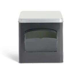 Gifi Boîte conservation avec ouverture métal noir et gris 14,5x14,5x14,5cm