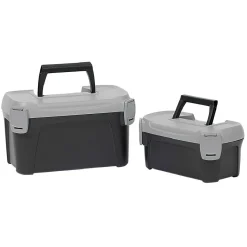 Gifi Rangement|Boîte de bricolage en plastique noir et gris x2