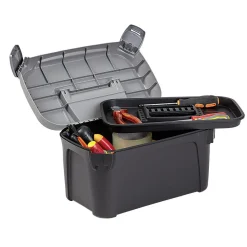 Gifi Rangement|Boîte de bricolage en plastique noir et gris x2