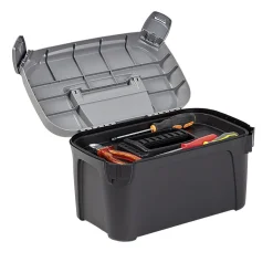 Gifi Rangement|Boîte de bricolage en plastique noir et gris x2