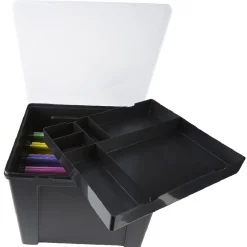 Gifi Rangement|Boîte de classement en plastique 8 dossiers noir