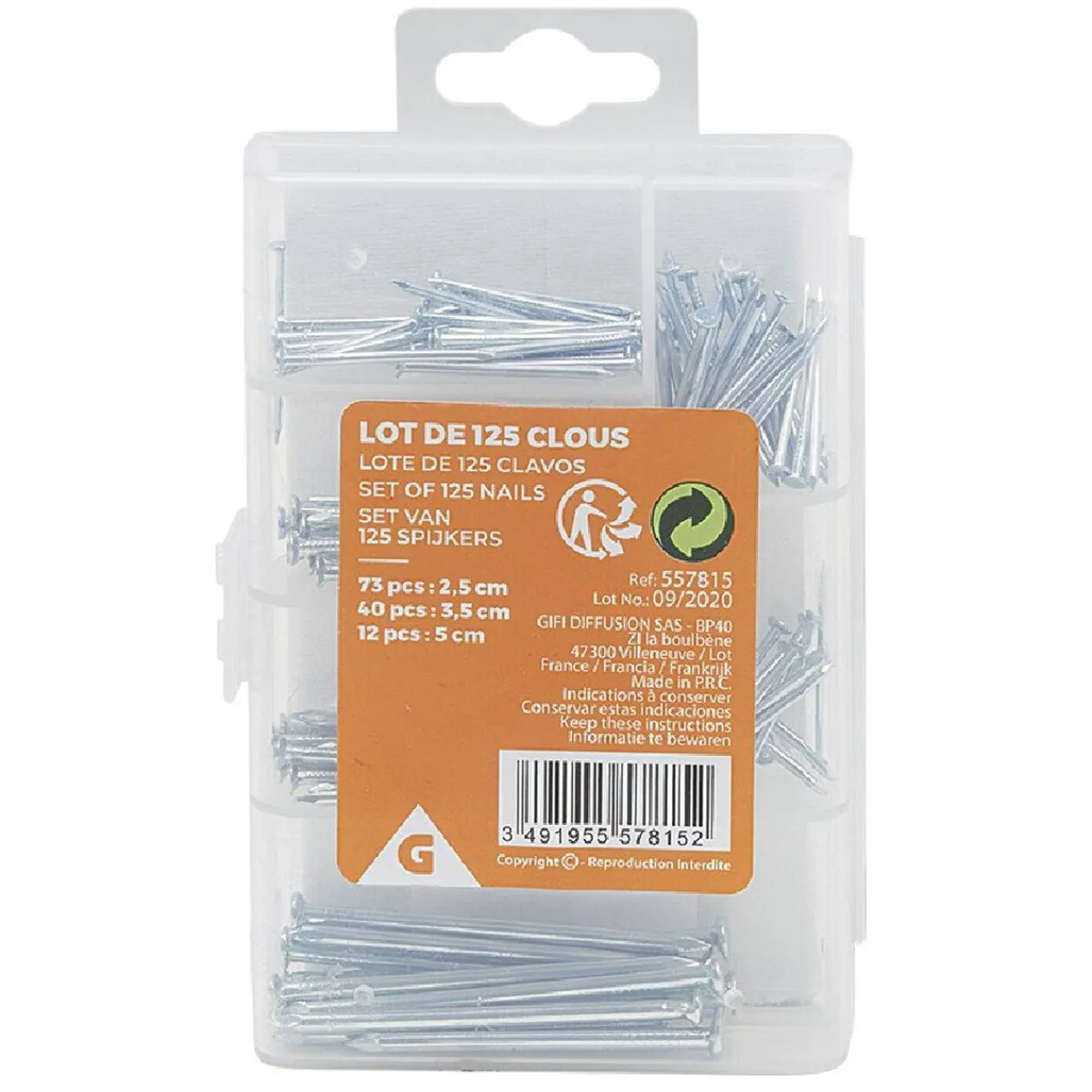 Gifi Quincaillerie^Boîte de clous - 125 pointes