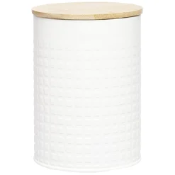 Gifi Boîte de conservation en métal avec couvercle en bambou