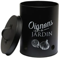 Gifi Boîte de conservation métal noir pour oignon