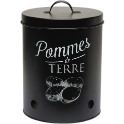 Gifi Boîte de conservation métal noir pour pomme de terre