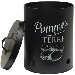 Gifi Boîte de conservation métal noir pour pomme de terre