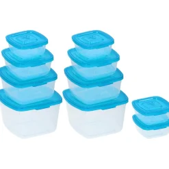 Gifi Boîte de conservation transparente couvercle bleu x10