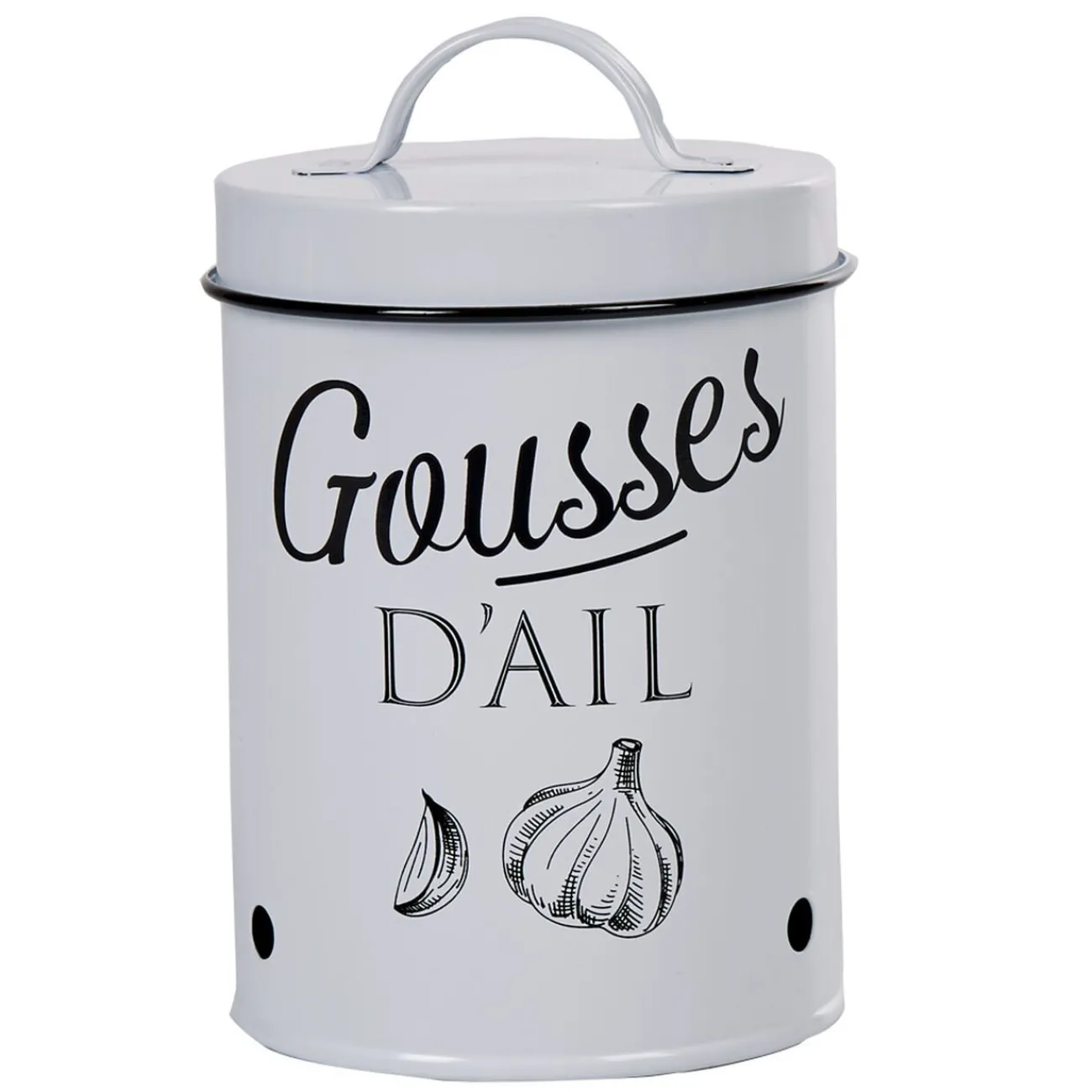 Gifi Boîte de conservation vintage en métal pour gousses d'ail