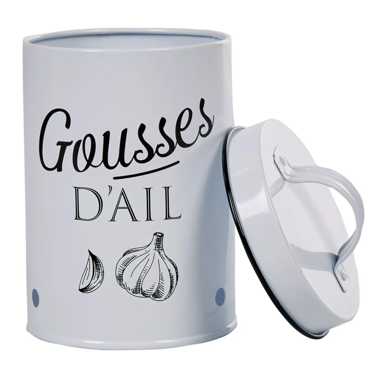 Gifi Boîte de conservation vintage en métal pour gousses d'ail