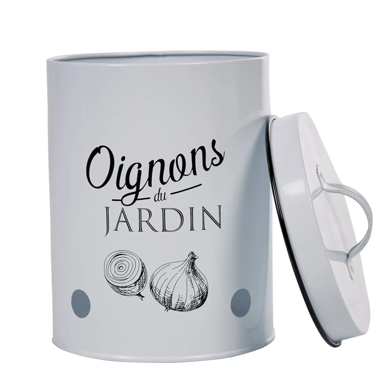 Gifi Boîte de conservation vintage en métal pour oignons