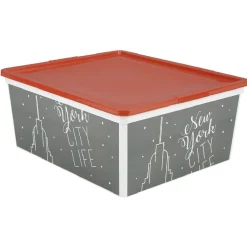 Gifi Entretien Du Linge|Boîte de rangement 18 L design city