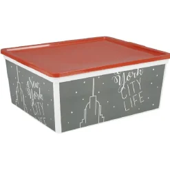 Gifi Entretien Du Linge|Boîte de rangement 18 L design city