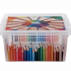 Gifi Entretien Du Linge|Boîte de rangement 2 L motif crayon