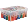 Gifi Rangement|Boîte de rangement 18 L motif crayon