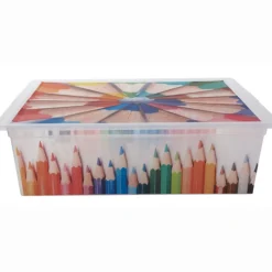 Gifi Rangement|Boîte de rangement 27 L motif crayon
