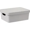 Gifi Rangement|Boîte de rangement avec couvercle grise 11 L
