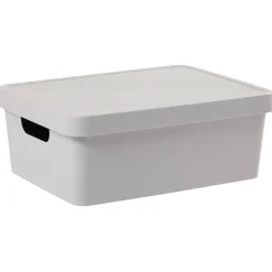 Gifi Rangement|Boîte de rangement avec couvercle grise 11 L