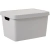 Gifi Rangement|Boîte de rangement avec couvercle grise 17 L