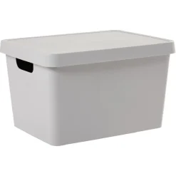 Gifi Rangement|Boîte de rangement avec couvercle grise 17 L