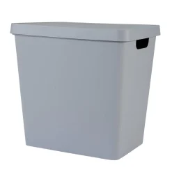 Gifi Rangement|Boîte de rangement avec couvercle grise 26 L