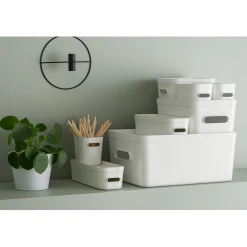 Gifi Aménagement Salle De Bain^Boîte de rangement avec poignée blanc