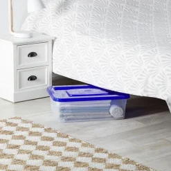 Gifi Rangement|Boîte de rangement avec roulettes et couvercle 25 L