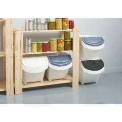 Gifi Rangement|Boîte de rangement blanche avec couvercle 20 L