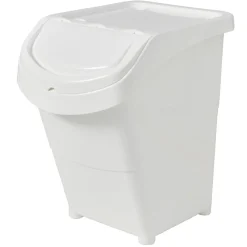 Gifi Rangement|Boîte de rangement blanche avec couvercle 40 L