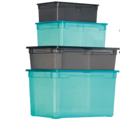 Gifi Rangement|Boîte de rangement bleue 18 L