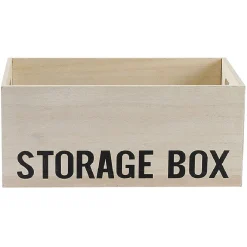 Gifi Entretien Du Linge|Boîte de rangement bois inscription Storage Box H13cm
