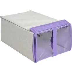 Gifi Rangement|Boîte de rangement chaussures en carton gris violet