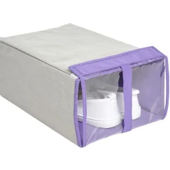 Gifi Rangement|Boîte de rangement chaussures en carton gris violet