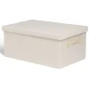 Gifi Rangement|Boîte de rangement coton gris ou beige 40,5xH18x26,5cm