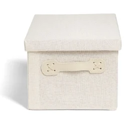 Gifi Rangement|Boîte de rangement coton gris ou beige 36xH17x22cm