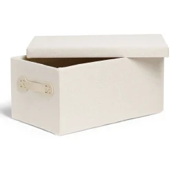 Gifi Rangement|Boîte de rangement coton gris ou beige 36xH17x22cm